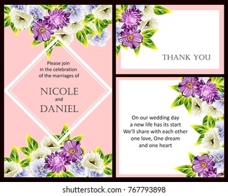 Invitation with floral background