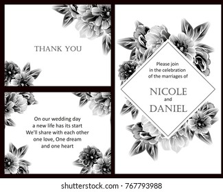 Invitation with floral background