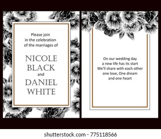 Invitation with floral background