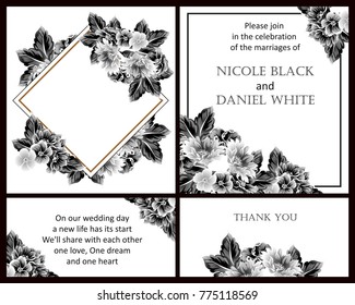 Invitation with floral background