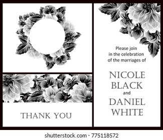 Invitation with floral background