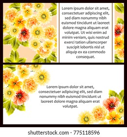 Invitation with floral background