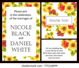 Invitation with floral background