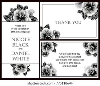 Invitation with floral background