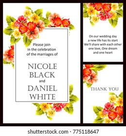 Invitation with floral background