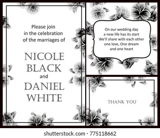 Invitation with floral background