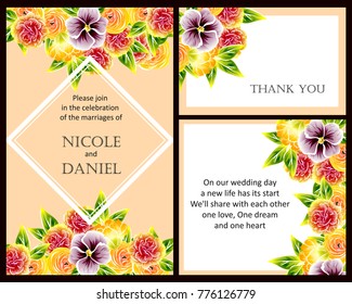 Invitation with floral background