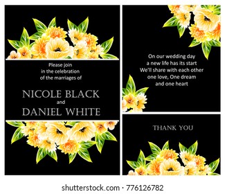 Invitation with floral background