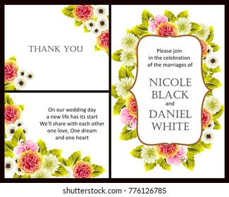 Invitation with floral background