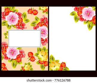 Invitation with floral background
