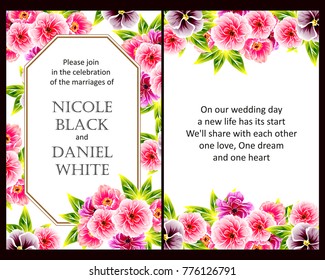 Invitation with floral background