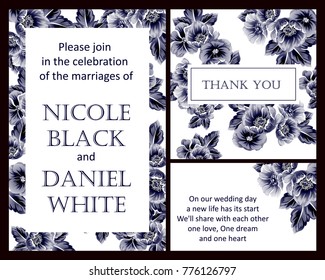 Invitation with floral background