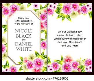 Invitation with floral background