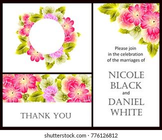 Invitation with floral background