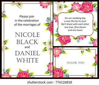Invitation with floral background