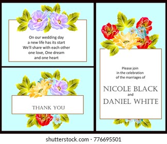 Invitation with floral background