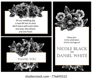 Invitation with floral background