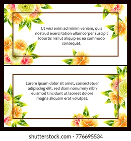 Invitation with floral background