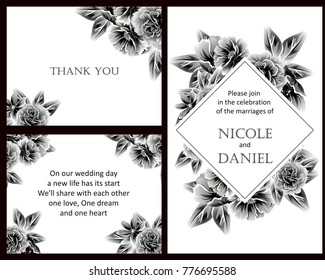 Invitation with floral background