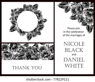 Invitation with floral background