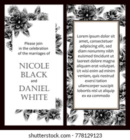 Invitation with floral background