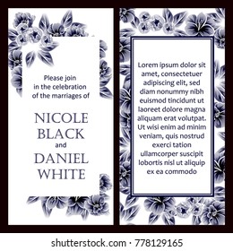 Invitation with floral background