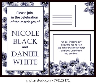Invitation with floral background