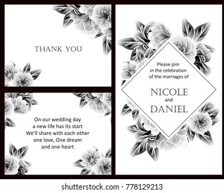 Invitation with floral background
