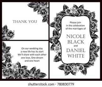 Invitation with floral background