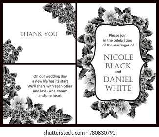 Invitation with floral background