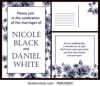 Invitation with floral background