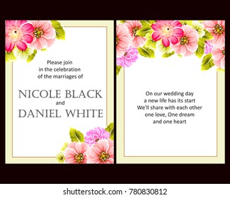 Invitation with floral background