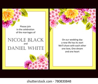 Invitation with floral background