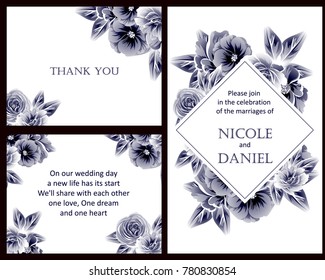 Invitation with floral background
