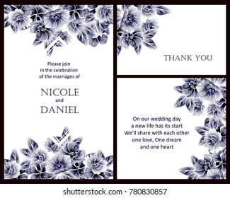 Invitation with floral background