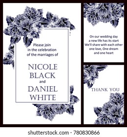 Invitation with floral background