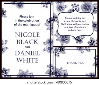 Invitation with floral background