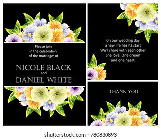 Invitation with floral background