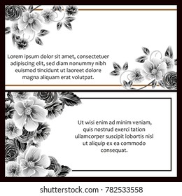 Invitation with floral background