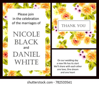 Invitation with floral background