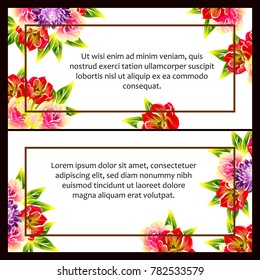 Invitation with floral background