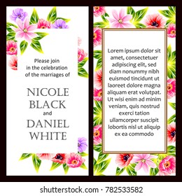 Invitation with floral background