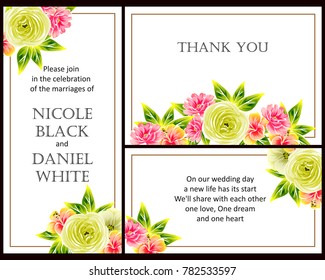Invitation with floral background