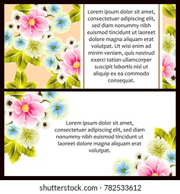 Invitation with floral background