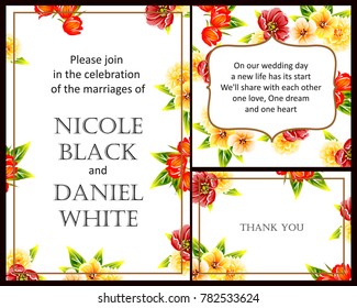 Invitation with floral background