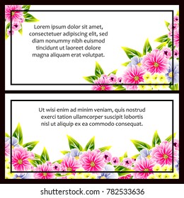 Invitation with floral background