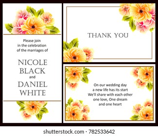 Invitation with floral background
