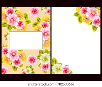 Invitation with floral background