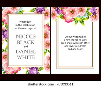 Invitation with floral background