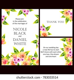 Invitation with floral background